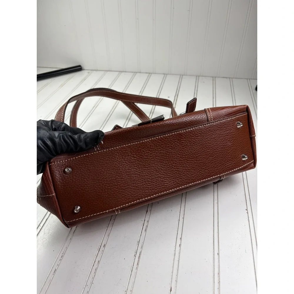 Maxx New York Vintage Y2K Brown Pebbled Retro Leather Baguette Shoulder Bag